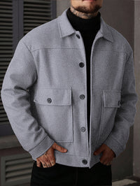 Ellery | Men's Overshirt Jacket with Structured Shape and Button Front