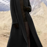 Gwendolyn | Draped Longline Coat in Black
