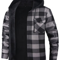 Rowan | Men's Shirt Jacket with Hood and Check Pattern