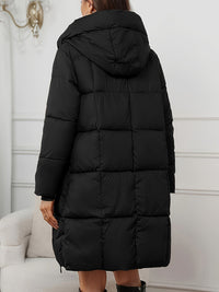 Miriam | Hooded Longline Puffer Coat in Black