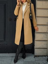 Juniper | Belted Longline Coat in Light Brown