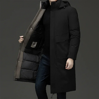 Nash | Hooded Long Winter Coat in Grey