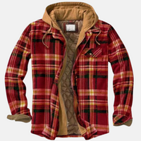 Wesley | Men's Hooded Jacket with Check Pattern and Insulated Lining