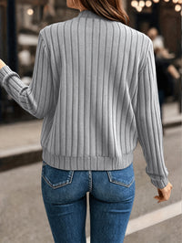 Sloane | Refined Ribbed Zip-Up Jacket in Grey