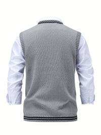 Lionel | Classic Cable-Knit Sweater Vest in Dark Grey
