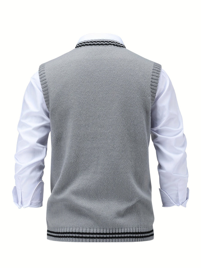 Lionel | Classic Cable-Knit Sweater Vest in Dark Grey