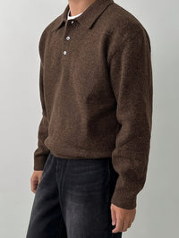 Reid | Men's Knit Jumper with Polo Collar and Cosy Feel