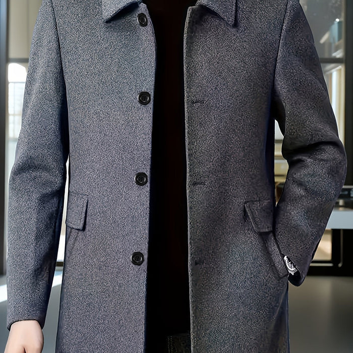 Cedric | Tailored Single-Breasted Overcoat in Dark Grey