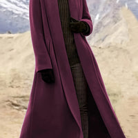 Gwendolyn | Draped Longline Coat in Navy