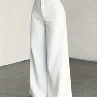 Nora | High-Waisted Wide-Leg Trousers in Blue