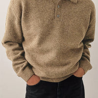 Reid | Men's Knit Jumper with Polo Collar and Cosy Feel