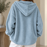 Theodora | Women's Corduroy Jacket with Hood and Notched Lapel