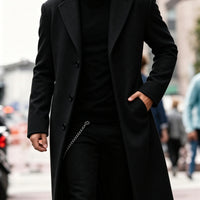 Giles | Men's Tailored Coat with Longline Shape and Clean Finish
