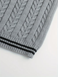 Lionel | Classic Cable-Knit Sweater Vest in Black