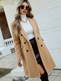 Celeste | Double-Breasted Mid-Length Coat in Ginger
