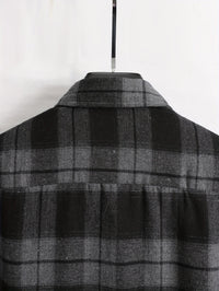Clayton | Relaxed Checked Long-Sleeve Shirt in Black