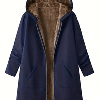 Fern | Women's Longline Hooded Jacket with Relaxed Shape and Warm Lining