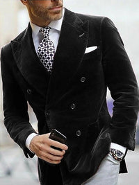Bertram | Men's Velvet Blazer with Slim Fit and Six Button Front
