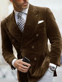 Bertram | Men's Velvet Blazer with Slim Fit and Six Button Front