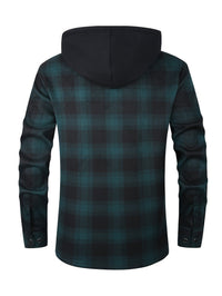 Rowan | Men's Shirt Jacket with Hood and Check Pattern