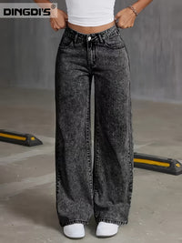Annabel | Wide-Leg Straight Jeans in Black