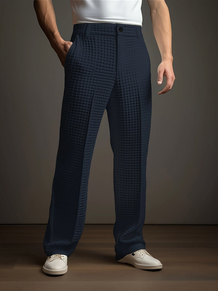 Vaughn | Textured Wide-Leg Trousers in White
