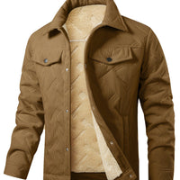 Wallace | Rugged Snap-Button Utility Jacket in Coffee Brown