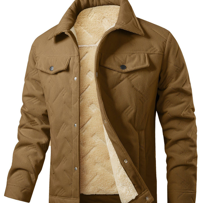 Wallace | Rugged Snap-Button Utility Jacket in Coffee Brown