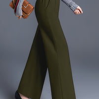 Marlene | High-Waisted Straight-Leg Trousers in fern green