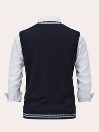 Lionel | Classic Cable-Knit Sweater Vest in Navy