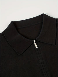 Douglas | Men's Quarter Zip Jumper with Polo Collar and Ribbed Finish