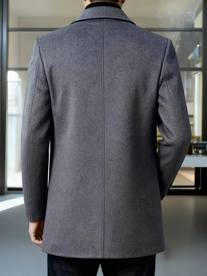 Cedric | Tailored Single-Breasted Overcoat in Dark Grey