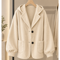 Theodora | Women's Corduroy Jacket with Hood and Notched Lapel