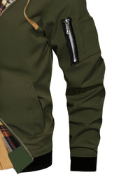 Brooks | Hooded Zip-Up Jacket in Military Green