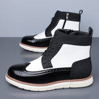Hubert | Men's Brogue Ankle Boots with Punched Detail and Clean Shape