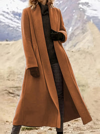 Gwendolyn | Draped Longline Coat in Purple