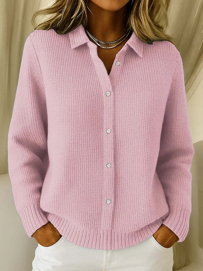 Susan | Elegant Cozy Knit Cardigan in Blue