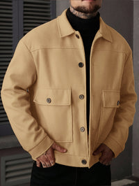 Ellery | Men's Overshirt Jacket with Structured Shape and Button Front