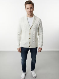 Donovan | Men's Cable Knit Cardigan with Button Front and Soft Feel