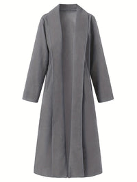 Gwendolyn | Draped Longline Coat in Khaki