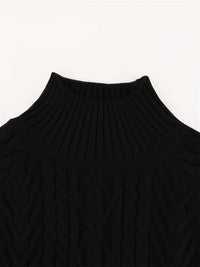 Penelope | Textured Cable-Knit Sweater in Dark Grey