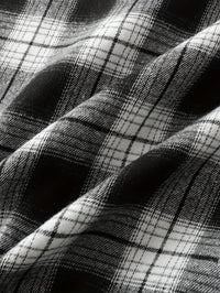 Clayton | Relaxed Checked Long-Sleeve Shirt in Black