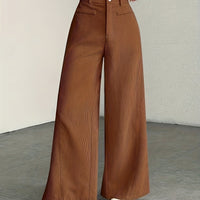 Nora | High-Waisted Wide-Leg Trousers in Black