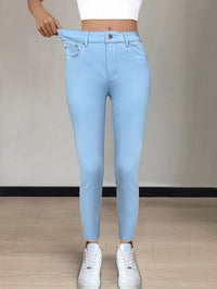 Emmeline | High-Waisted Skinny Jeans in Burgundy