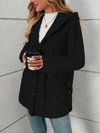 Sloane | Textured Hooded Jacket in Black