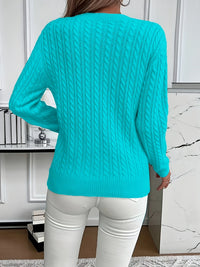 Lorelei | Cable-Knit Round Neck Sweater in White