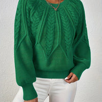 Ophelia | Relaxed Cable-Knit Sweater in Black