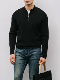 Silas | Men's Half Zip Jumper with Stand Collar and Clean Finish