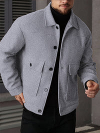 Ellery | Men's Overshirt Jacket with Structured Shape and Button Front