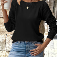 Marion | Openwork Sleeve Sweater in Light Purple